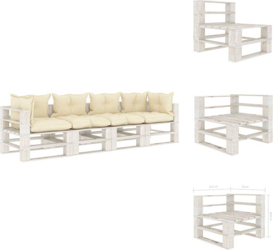 VidaXL Pallet Tuinbank 260 x 67.5 x 60.8 cm Grenenhout Loungebank