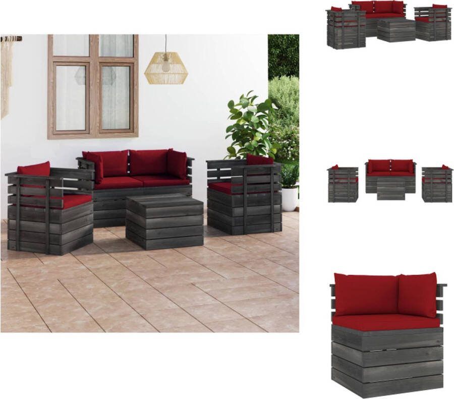 VidaXL Pallet Tuinset Grenenhout Armstoel 70x65x71.5cm Hoekbank 65x65x71.5cm Tafel 60x60x41.5cm Tuinset