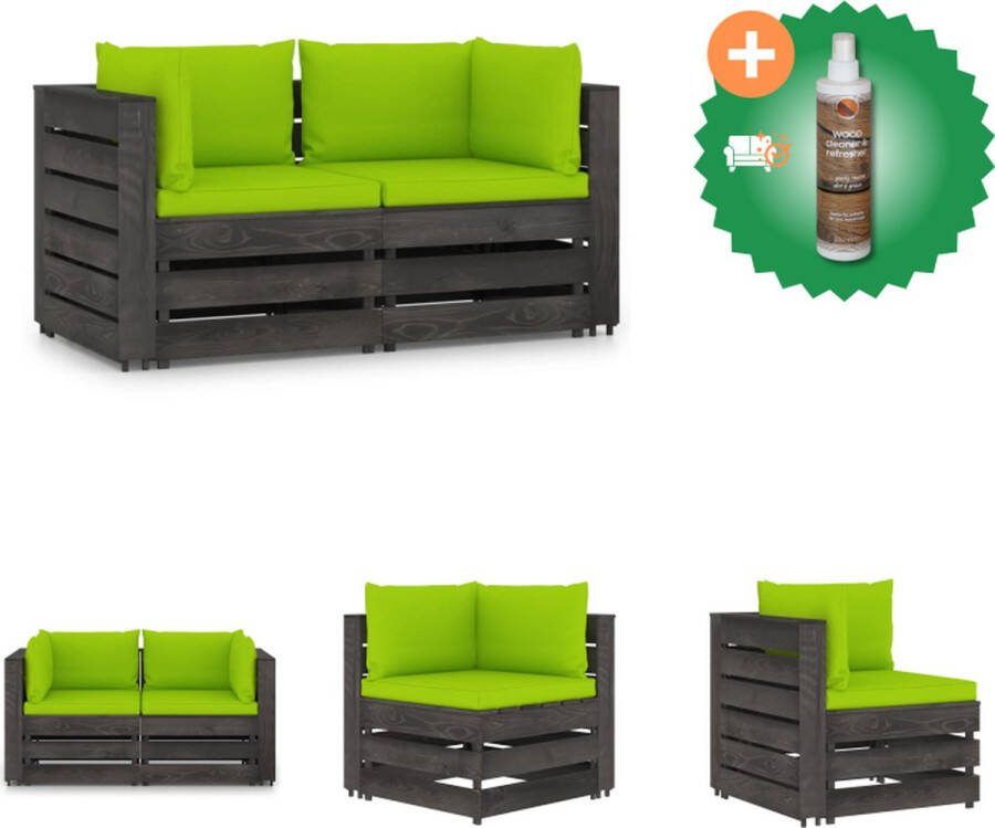 VidaXL Palletbank Grenenhout 69 x 70 x 66 cm Houten bank voor terras Weerbestendig Tuinset Inclusief Houtreiniger en verfrisser