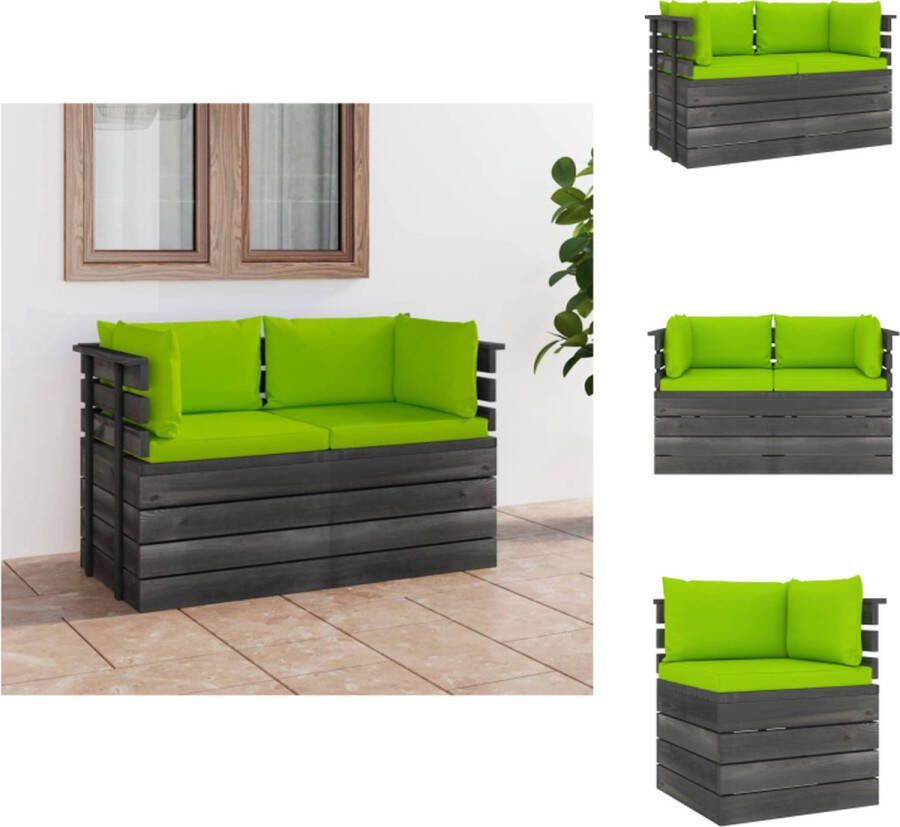 VidaXL Palletbank Grenenhout Hoekbank 65 x 65 x 71.5 cm Houten bank Tuinset