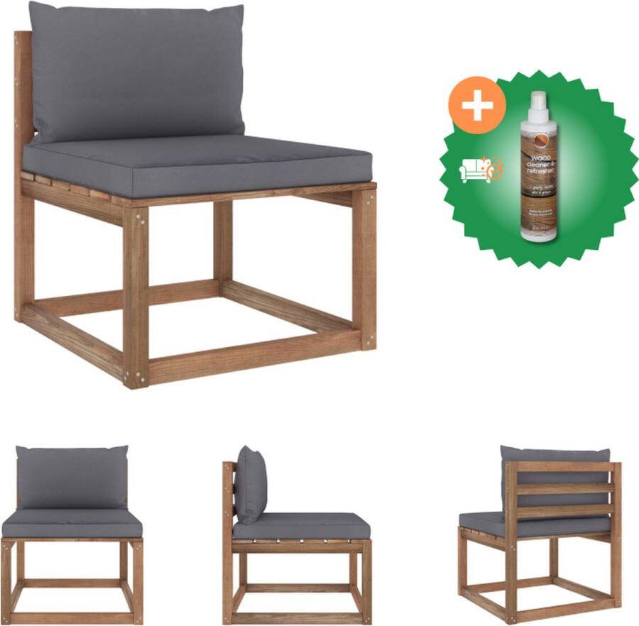 VidaXL Palletbank Hout 60 x 64 x 70 cm Bruin Inclusief kussens Loungebank Inclusief Houtreiniger en verfrisser