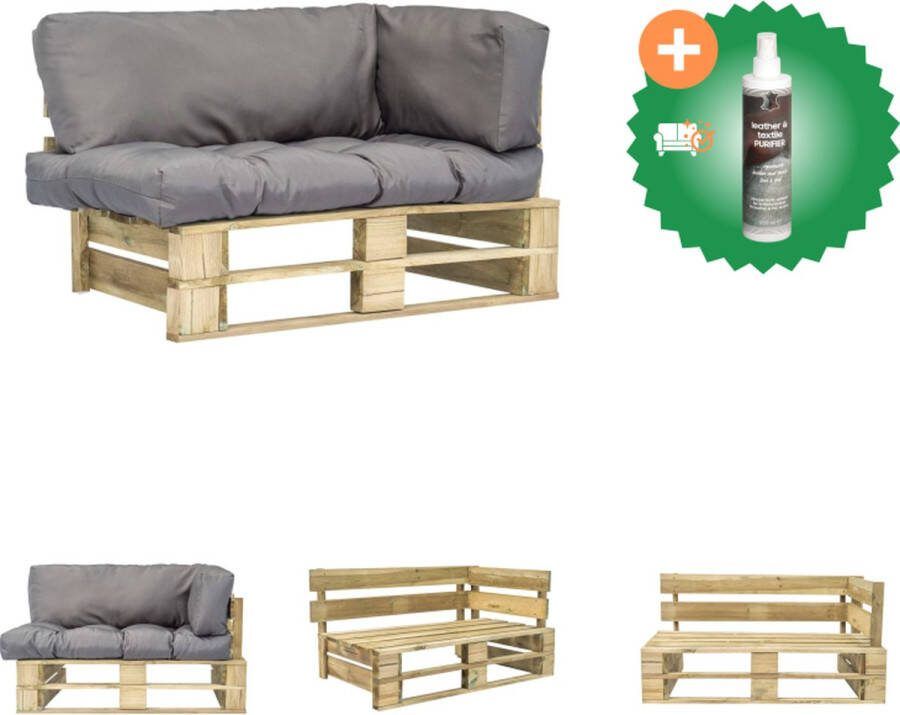 VidaXL Palletbank Tuinmeubelen 110x66x65cm Duurzaam grenenhout Loungebank Inclusief Reiniger