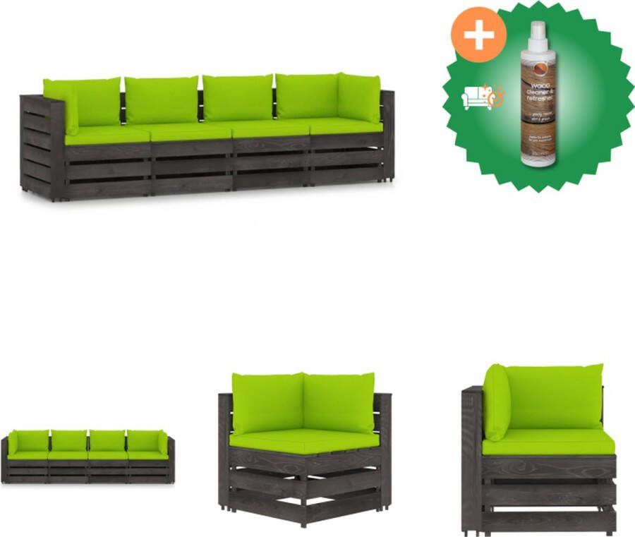 VidaXL Palletbank Tuinmeubelen 69x70x66 cm Grenenhout Tuinset Inclusief Houtreiniger en verfrisser