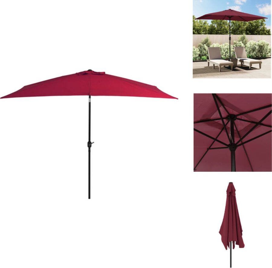 VidaXL Parasol Bordeauxrood 300 x 200 x 252 cm UV-beschermend Polyester Parasol