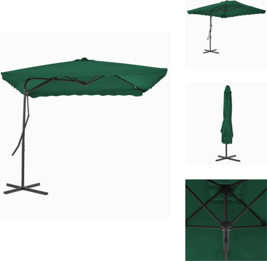 VidaXL Parasol Elegant Groen 250x250x230cm UV-beschermend en anti-vervagend polyester Parasol