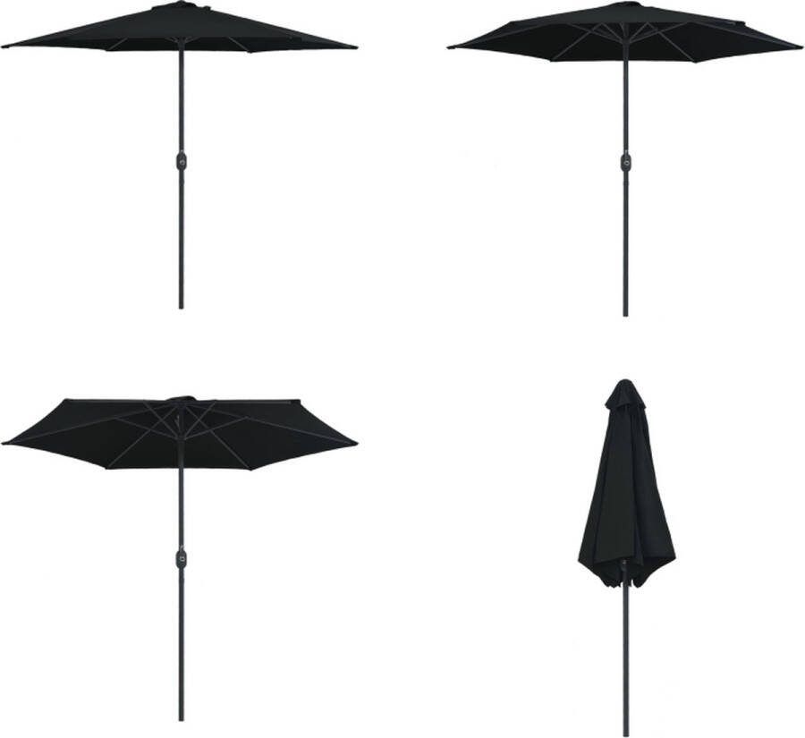 VidaXL Parasol met aluminium paal 270x246 cm zwart Parasol Parasols Buitenparasol Buitenparasols