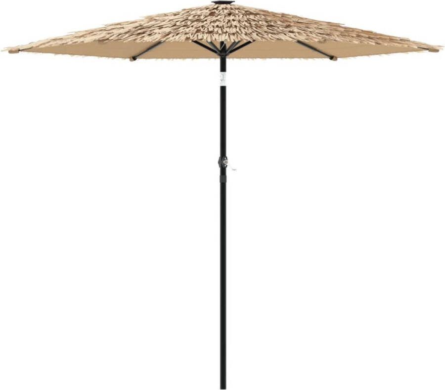 VidaXL Parasol met LED's en stalen paal 223x223x213 cm bruin