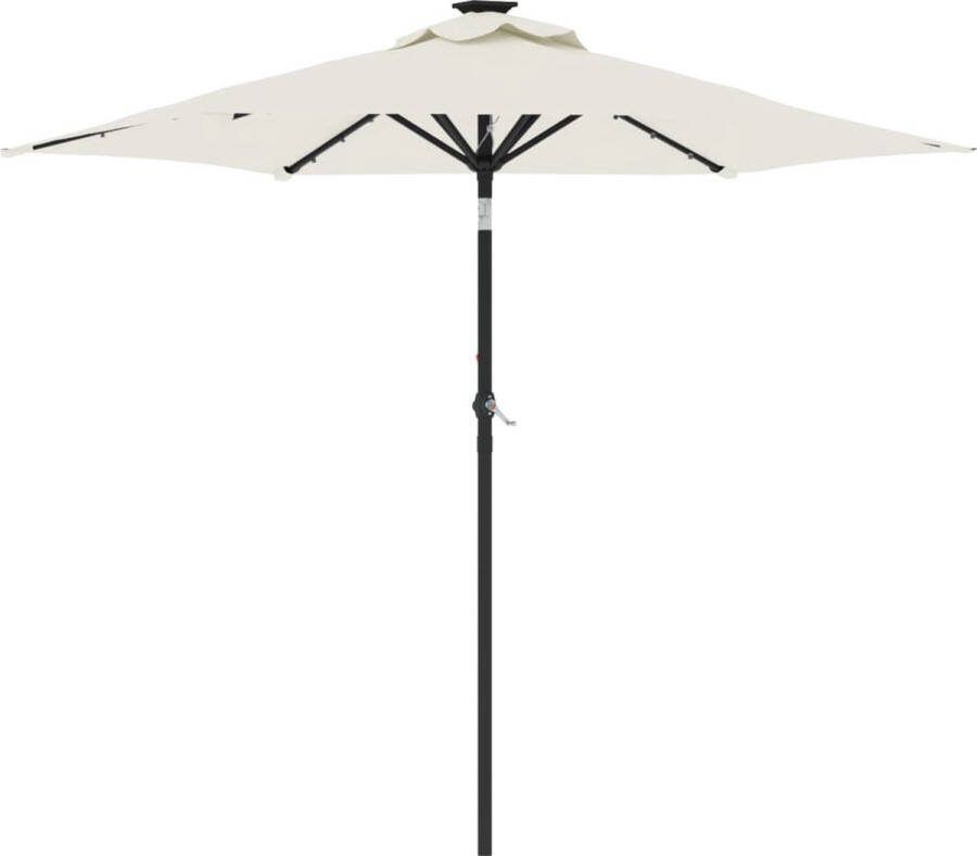 VidaXL Parasol met LED's en stalen paal 225x225x212 cm wit