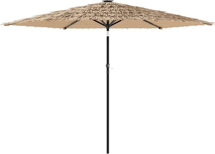 VidaXL Parasol met LED's en stalen paal 288x288x225 cm bruin
