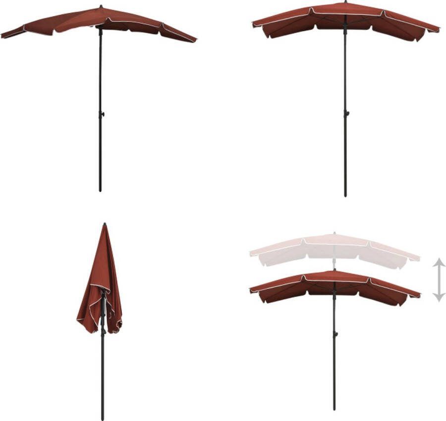 VidaXL Parasol met paal 200x130 cm terracottakleurig Parasol Parasols Buitenparasol Buitenparasols