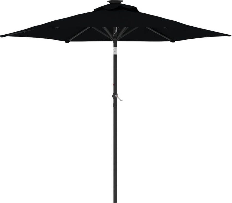 VidaXL Parasol met stalen paal 225x225x212 cm zwart