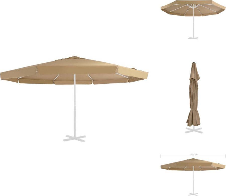 VidaXL Parasoldoek Taupe 500 cm Water- en uv-bestendig 100% polyester Parasol