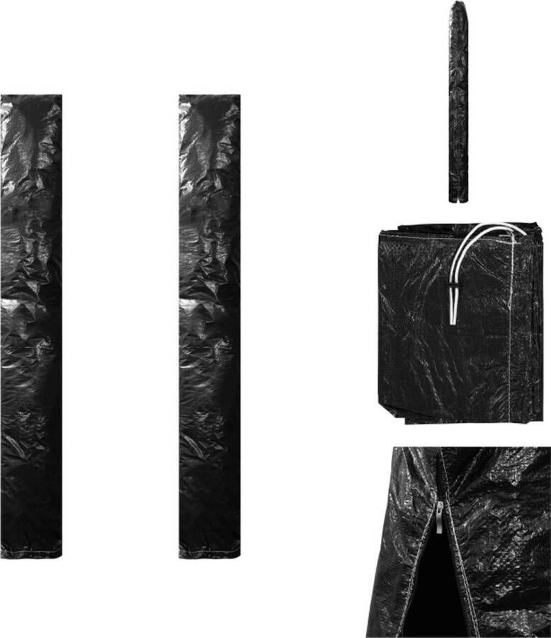 VidaXL Parasolhoezen Set van 2 PE 200 cm hoogte 30-42 cm diameter Water- en UV-bestendig Tuinmeubelhoes