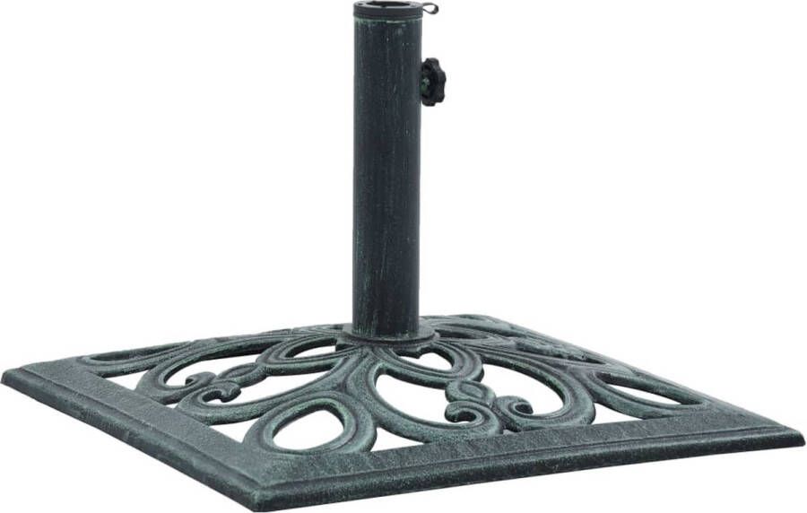 VIDAXL parasolvoet vierkant 12kg 49x49cm gietijzer groen