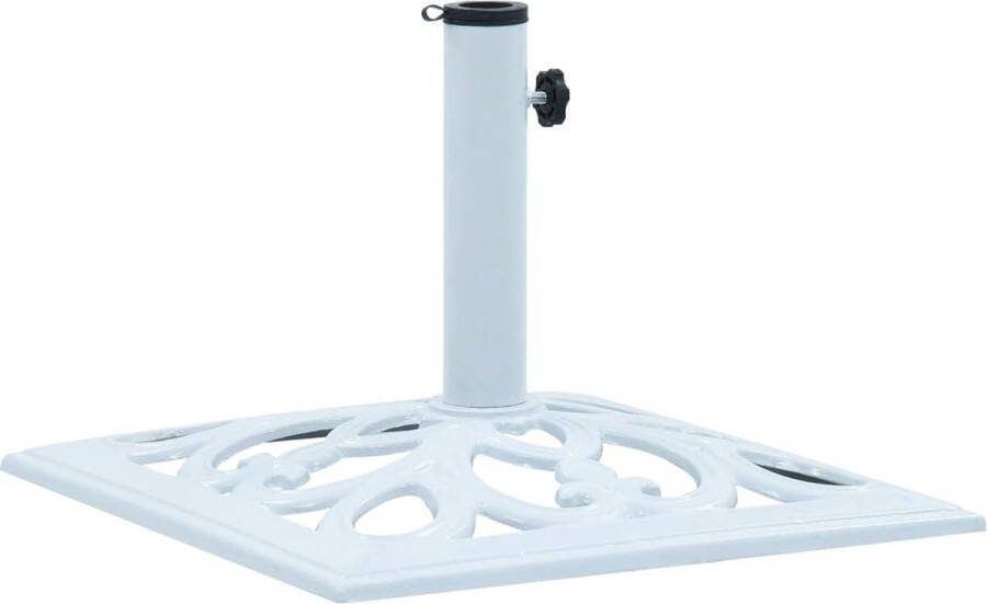 VIDAXL parasolvoet vierkant 12kg 49x49cm gietijzer wit