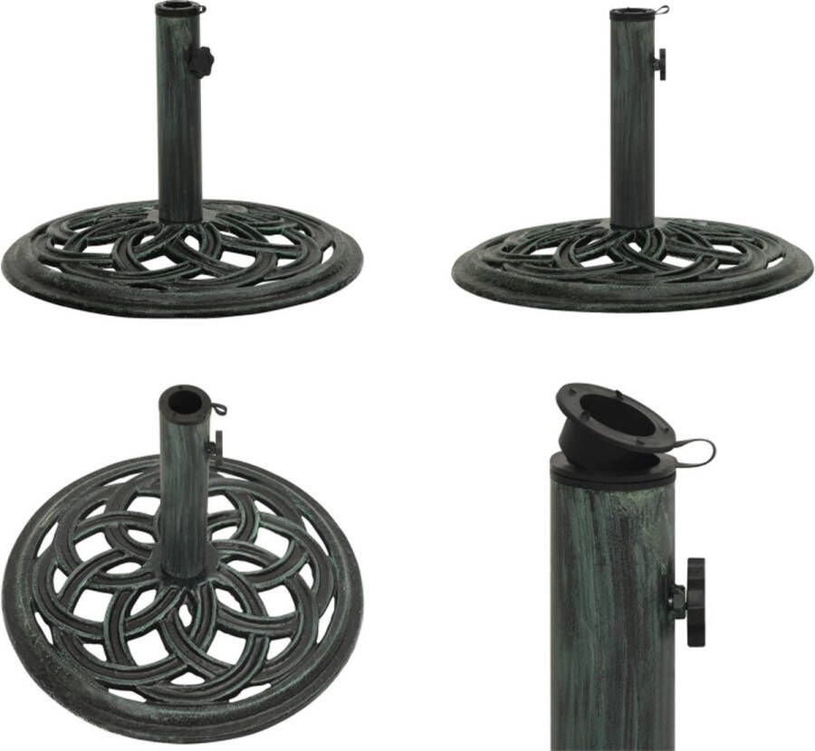 VidaXL Parasolvoet 44x44x31 cm gietijzer groen Parasolvoet Parasolvoeten Parasol Voet Parasol Voet