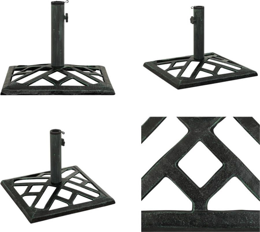 VidaXL Parasolvoet 44x44x31 cm gietijzer groen Parasolvoet Parasolvoeten Parasol Voet Parasol Voet