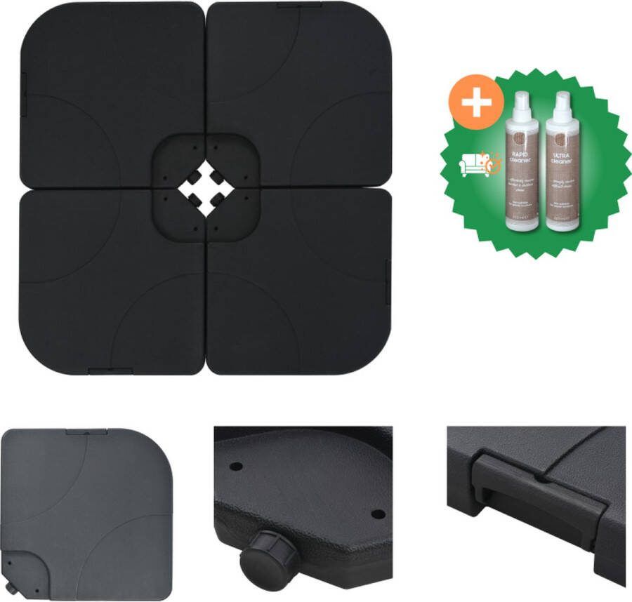 VidaXL Parasolvoet draagbaar gevuld met zand water 60 L Parasolvoet Inclusief Onderhoudsset
