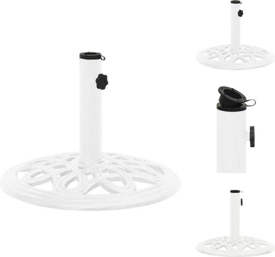 VidaXL Parasolvoet Gietijzer 40 x 32 cm wit Parasolvoet