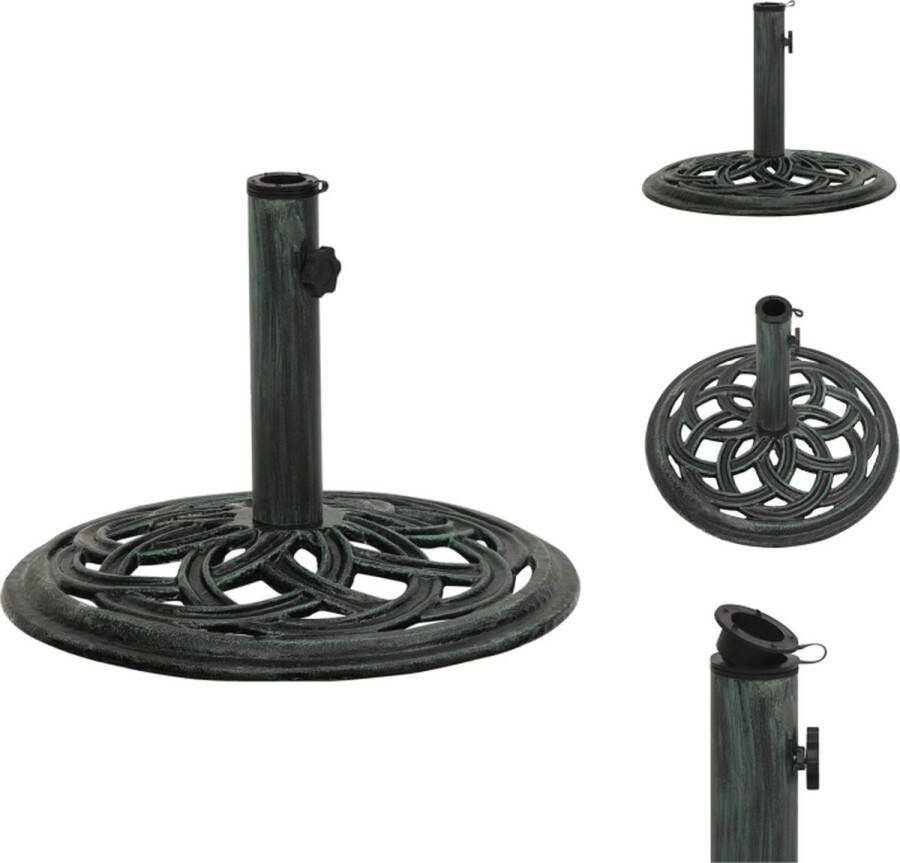 VidaXL Parasolvoet Gietijzer 44 x 31 cm Groen Adapter 35 38 48 mm Parasolvoet