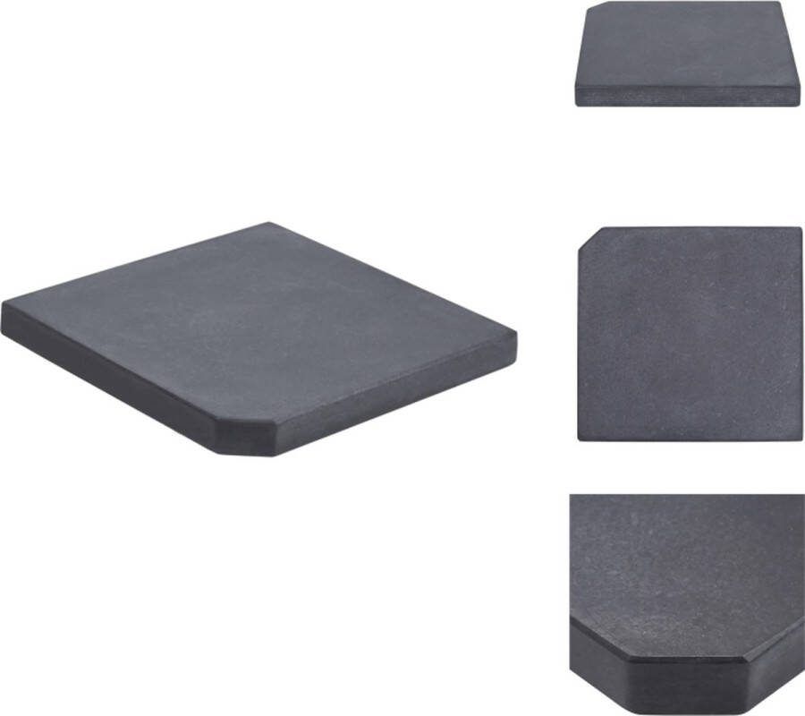 VidaXL Parasolvoet Graniet 47x47x4.5 cm 25 kg Zwart Parasolvoet