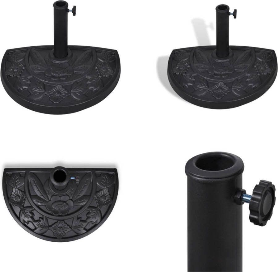VidaXL Parasolvoet halfrond hars Parasolvoet Parasol Voet Parasol Voeten Parasolvoeten