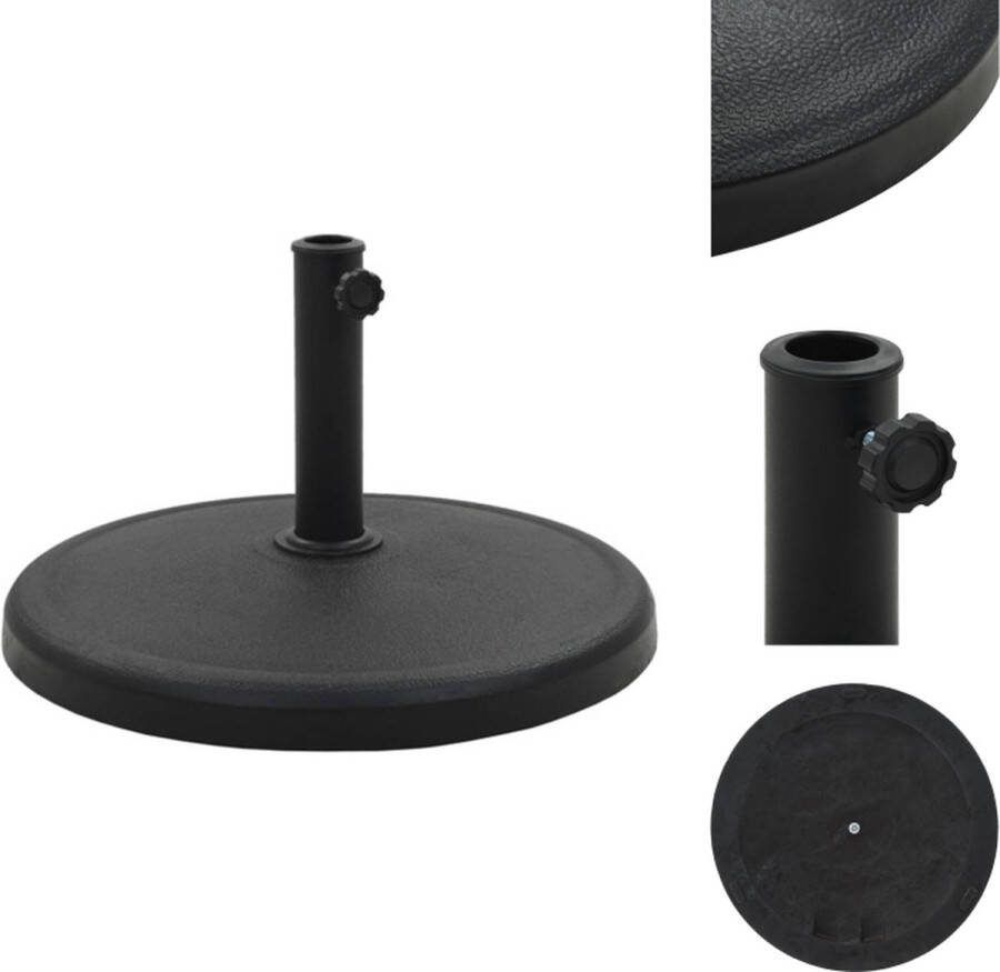 VidaXL Parasolvoet Polyresin Geschikt voor 38 48 mm Zwart 54.5 x 36 cm Parasolvoet