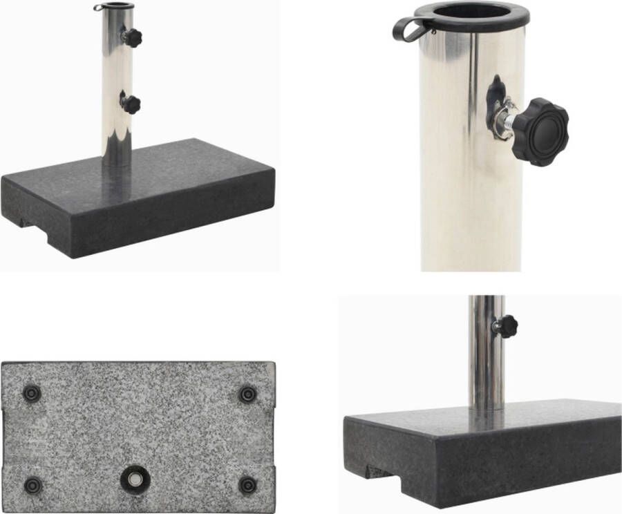 VidaXL Parasolvoet rechthoekig 25 kg graniet zwart Parasolvoet Parasolvoeten Parasol Voet Parasol Voet