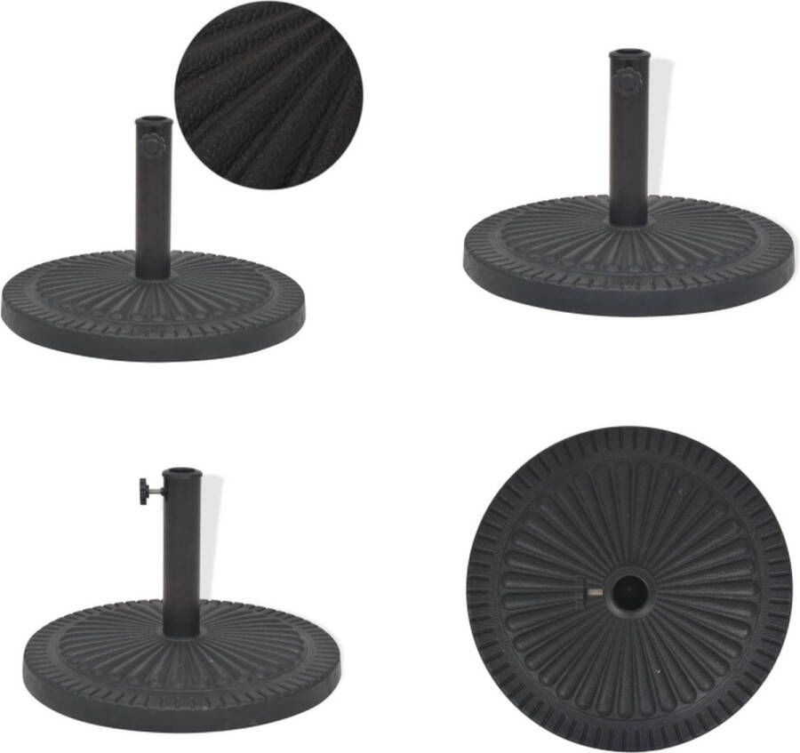 VidaXL Parasolvoet rond 29 kg hars zwart Parasolvoet Parasolvoeten Parasol Voet Parasol Voet