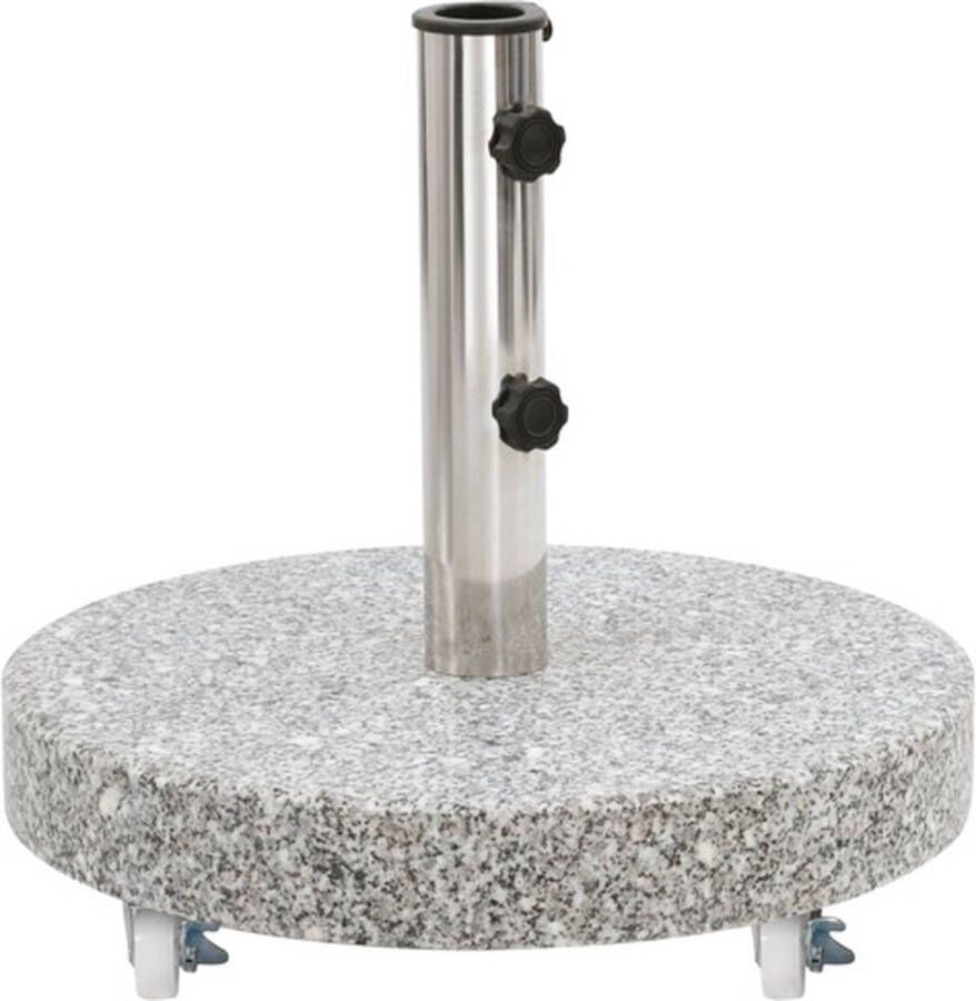 VidaXL -Parasolvoet-rond-30-kg-graniet-grijs