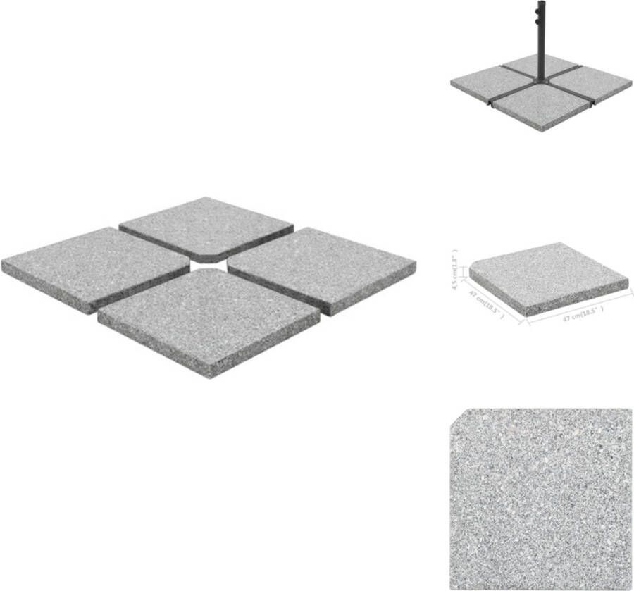 VidaXL Parasolvoetplaat Graniet 47 x 47 x 4.5 cm 100 kg Parasolvoet