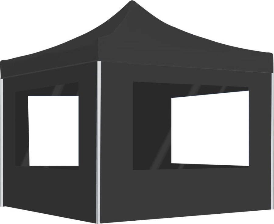 VidaXL Partytent inklapbaar met wanden 2x2 m aluminium antraciet