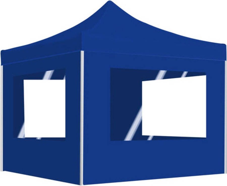 VidaXL Partytent inklapbaar met wanden 2x2 m aluminium blauw