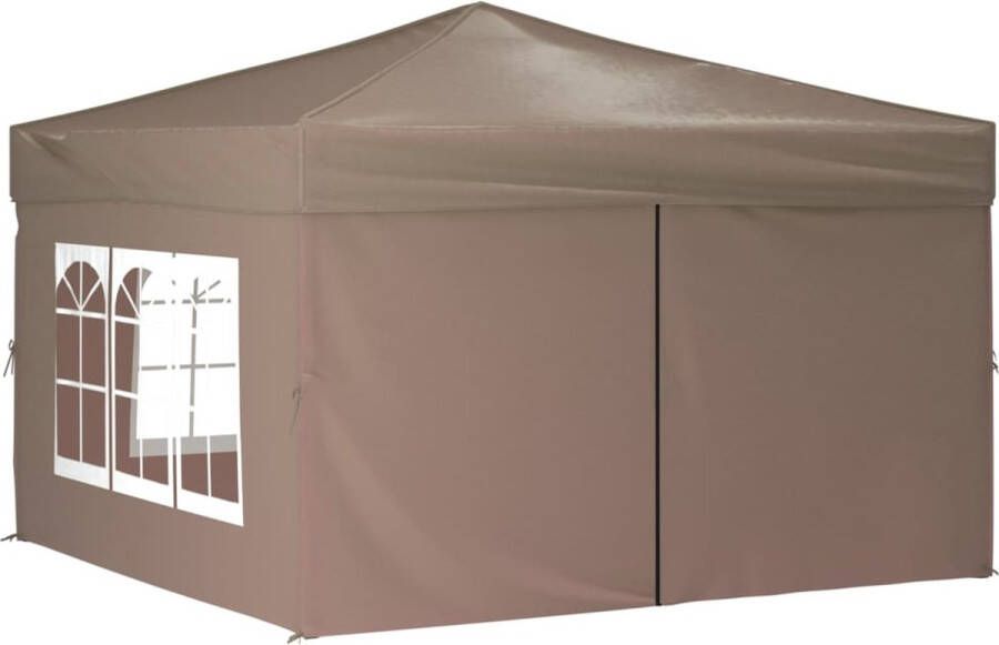 VidaXL -Partytent-inklapbaar-met-zijwanden-3x3-m-taupe