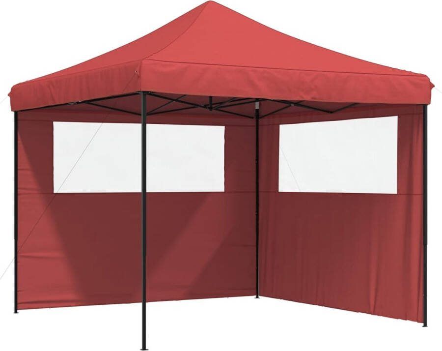 VidaXL Partytent inklapbaar pop-up met 2 zijwanden bordeauxrood