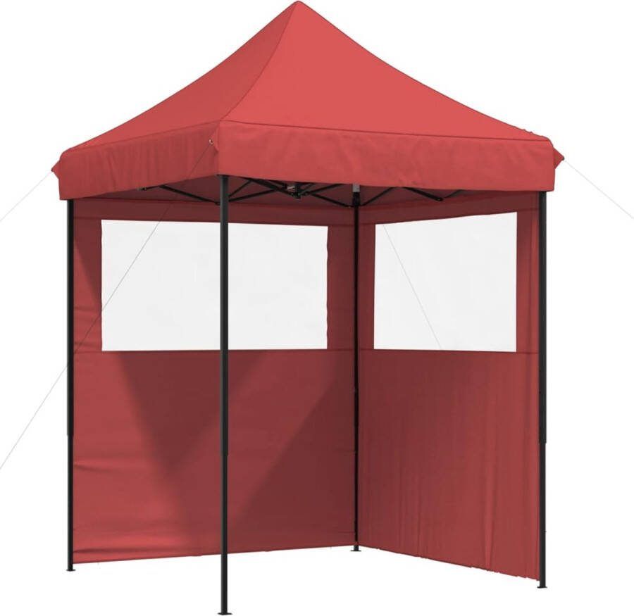 VidaXL Partytent inklapbaar pop-up met 2 zijwanden bordeauxrood