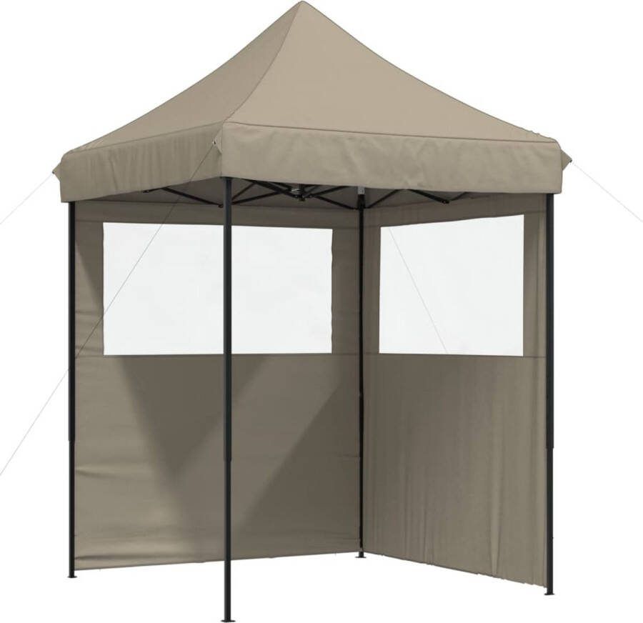 VidaXL Partytent inklapbaar pop-up met 2 zijwanden taupe