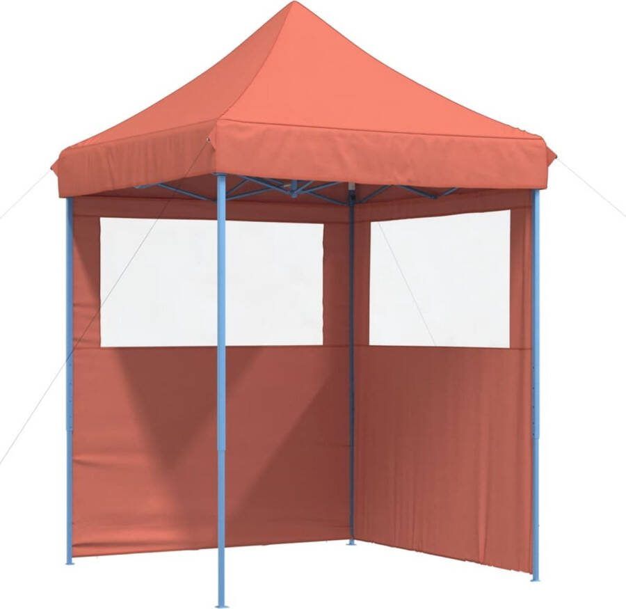 VidaXL Partytent inklapbaar pop-up met 2 zijwanden terracottakleurig