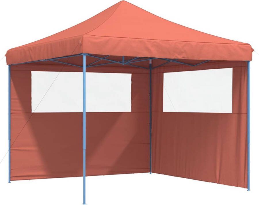 VidaXL Partytent inklapbaar pop-up met 2 zijwanden terracottakleurig