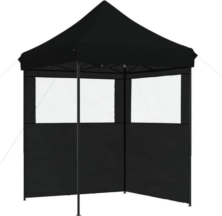 VidaXL Partytent inklapbaar pop-up met 2 zijwanden zwart