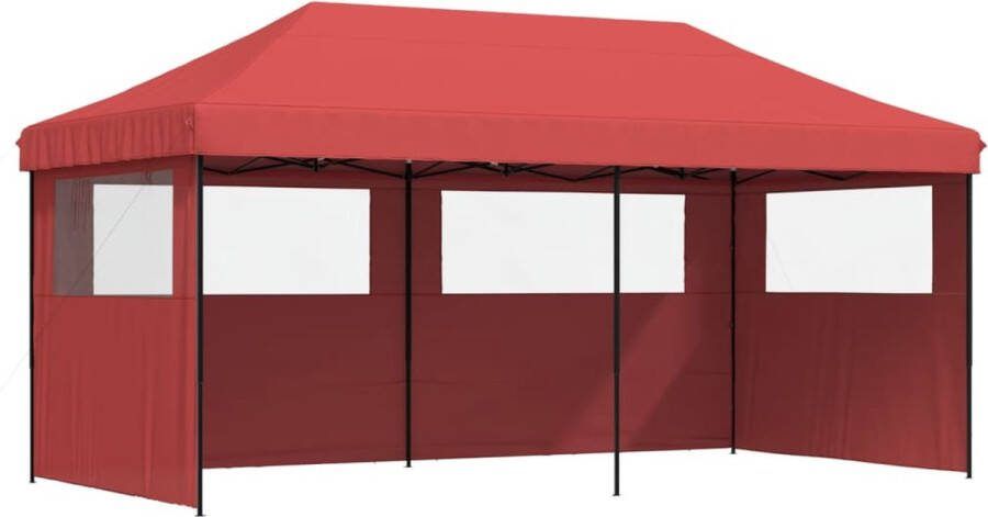 VidaXL Partytent inklapbaar pop-up met 3 zijwanden bordeauxrood