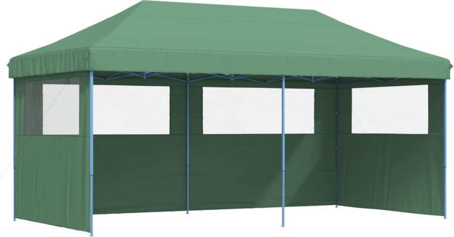 VidaXL Partytent inklapbaar pop-up met 3 zijwanden groen
