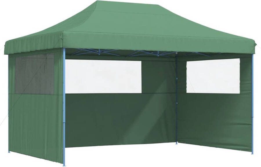 VidaXL Partytent inklapbaar pop-up met 3 zijwanden groen