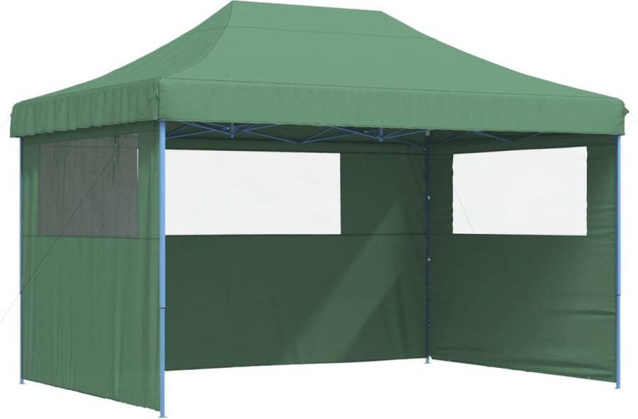 VidaXL Partytent inklapbaar pop-up met 3 zijwanden groen