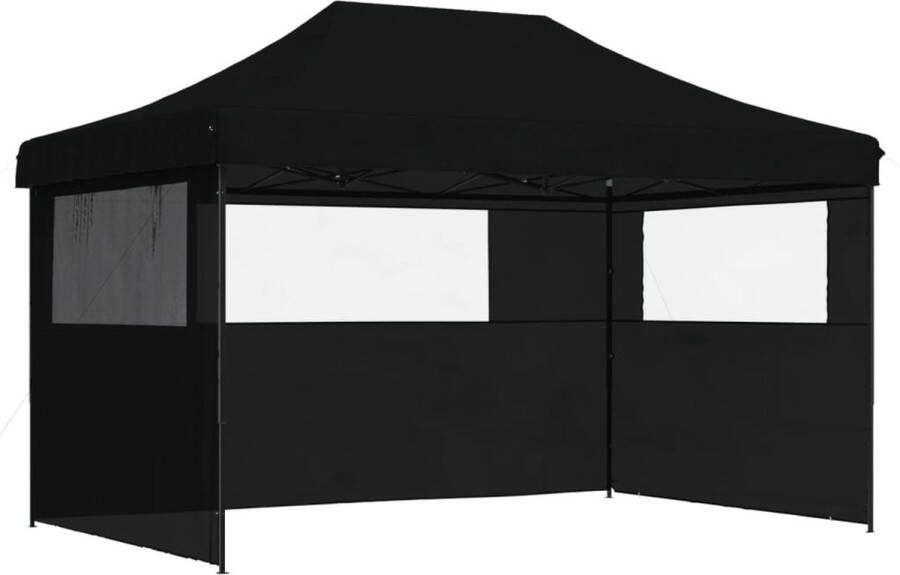 VidaXL Partytent inklapbaar pop-up met 3 zijwanden zwart