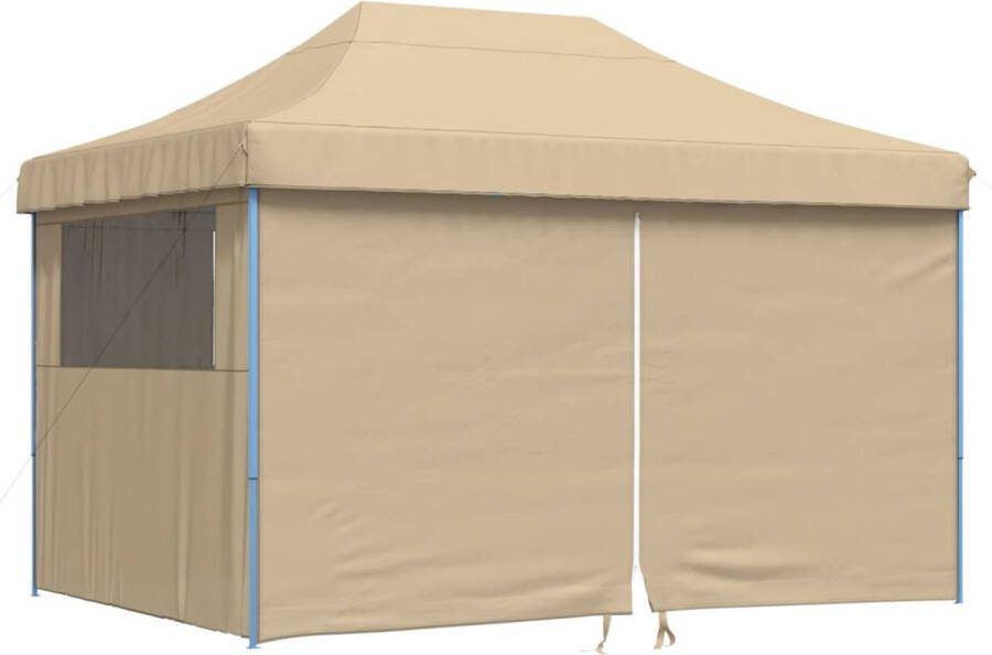 VidaXL Partytent inklapbaar pop-up met 4 zijwanden beige