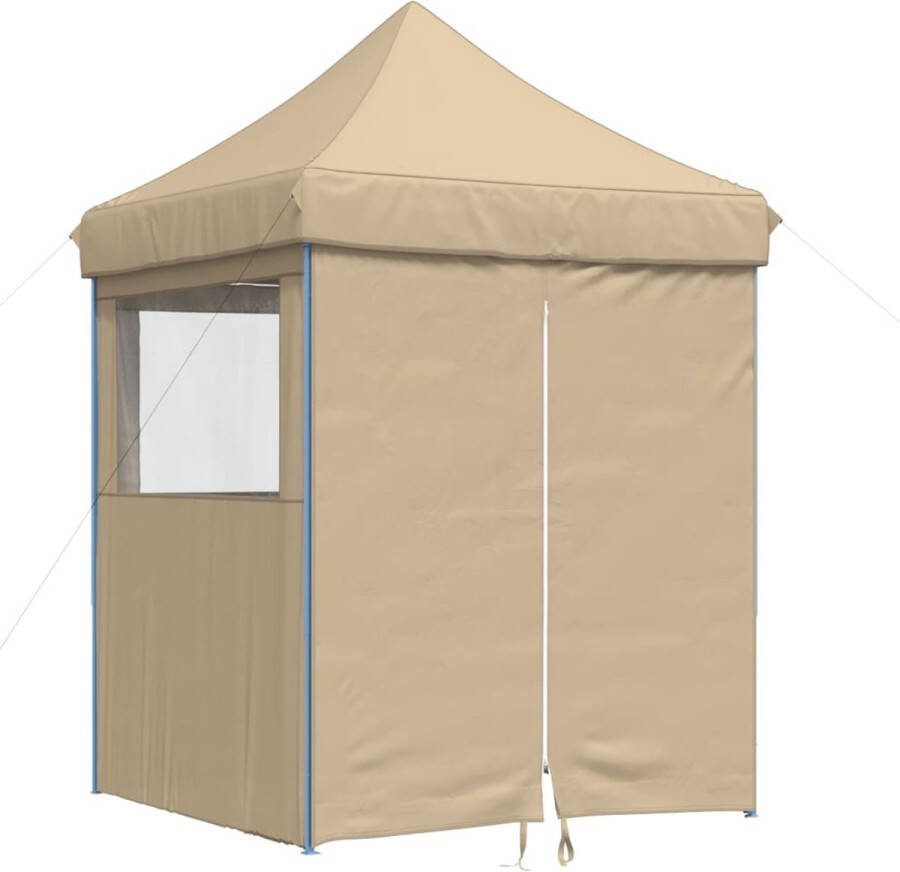 VidaXL Partytent inklapbaar pop-up met 4 zijwanden beige