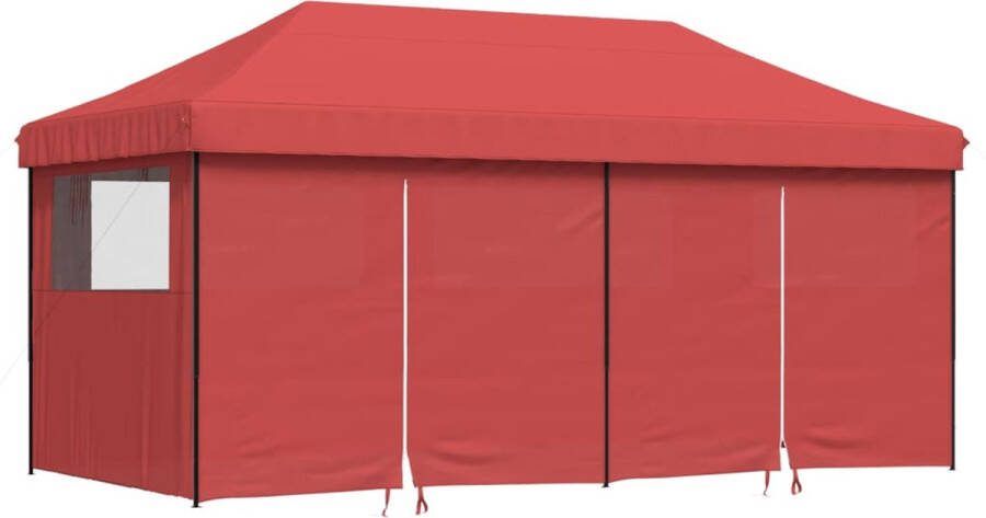 VidaXL Partytent inklapbaar pop-up met 4 zijwanden bordeauxrood