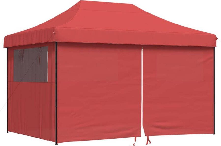 VidaXL Partytent inklapbaar pop-up met 4 zijwanden bordeauxrood