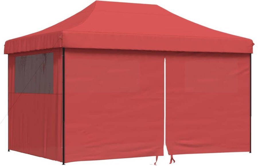VidaXL Partytent inklapbaar pop-up met 4 zijwanden bordeauxrood